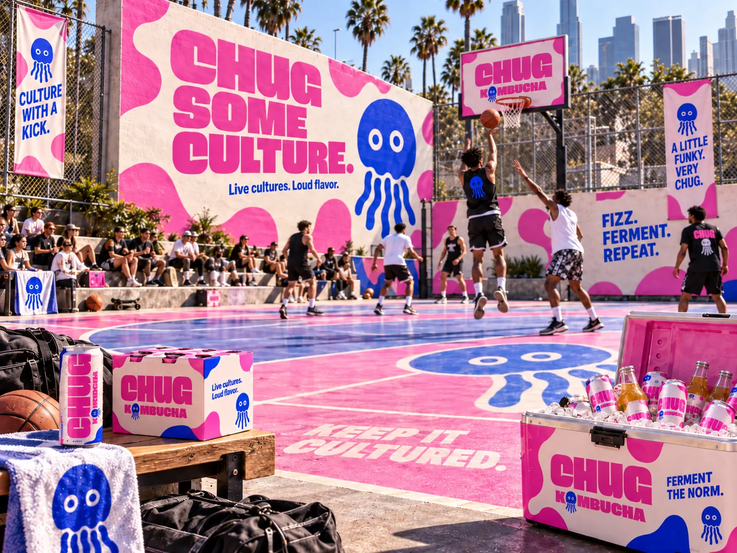 CHUG basketball court brand activation