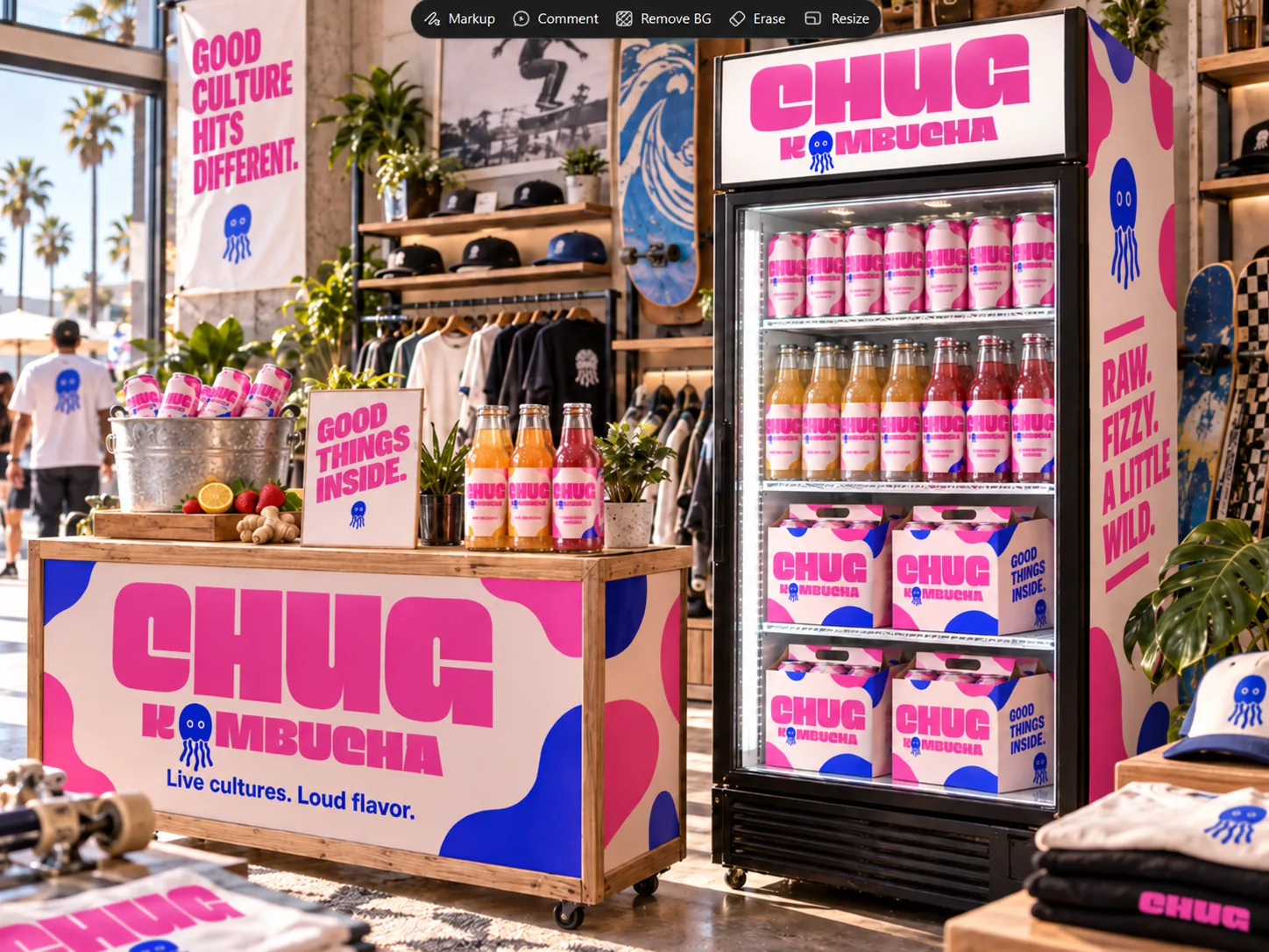 CHUG retail fridge display
