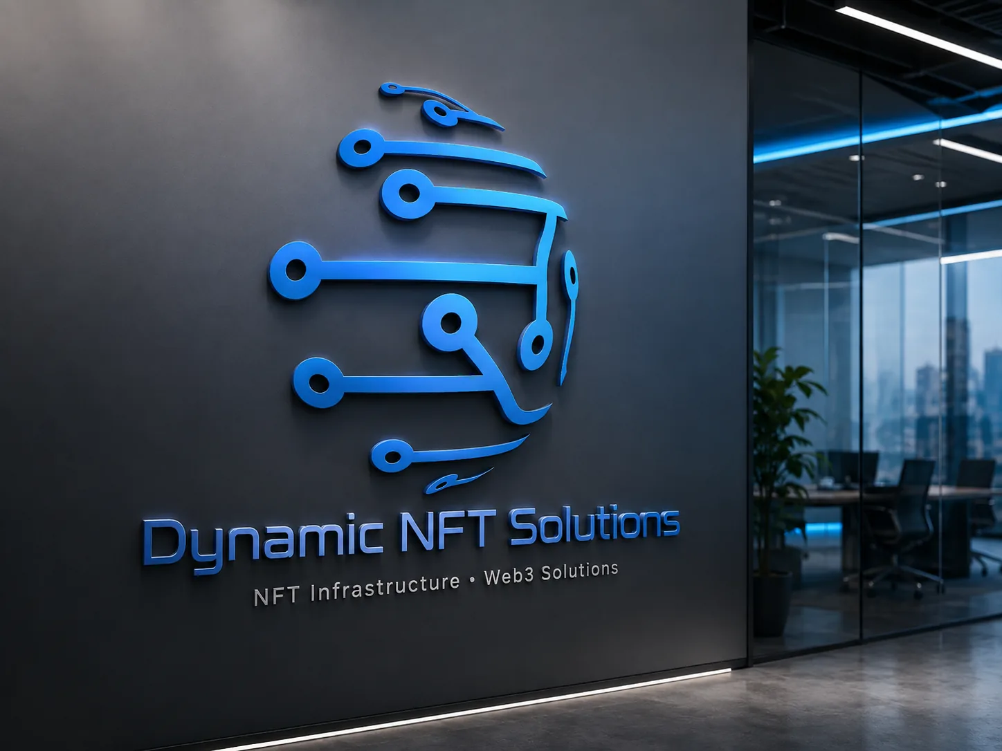 Dynamic NFT Solution logo mockup