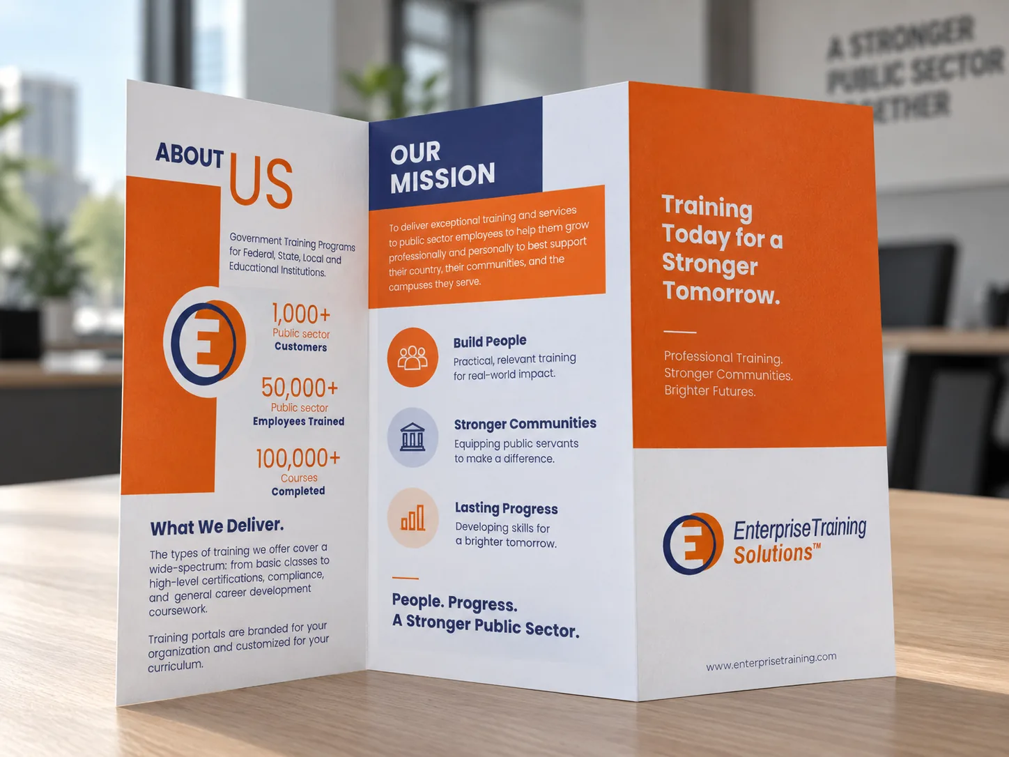 Enterprise Training Solutions brochure mockup