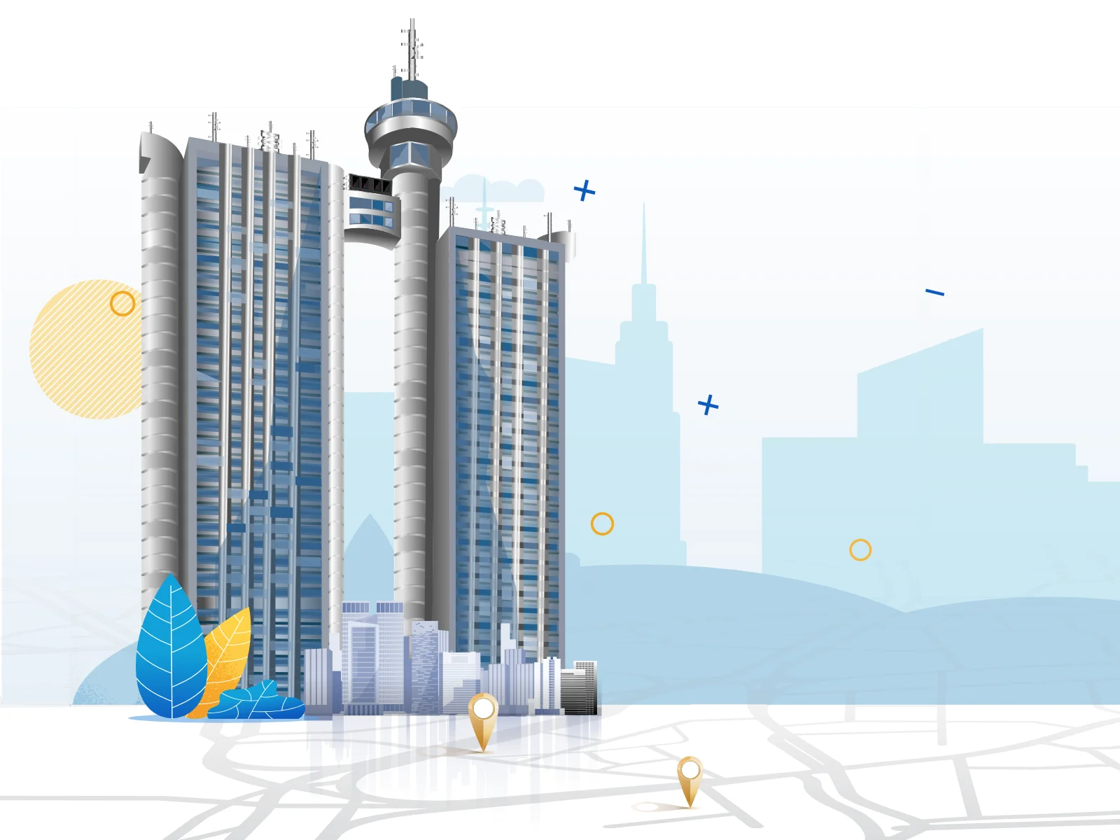 Genex Towers Belgrade illustration