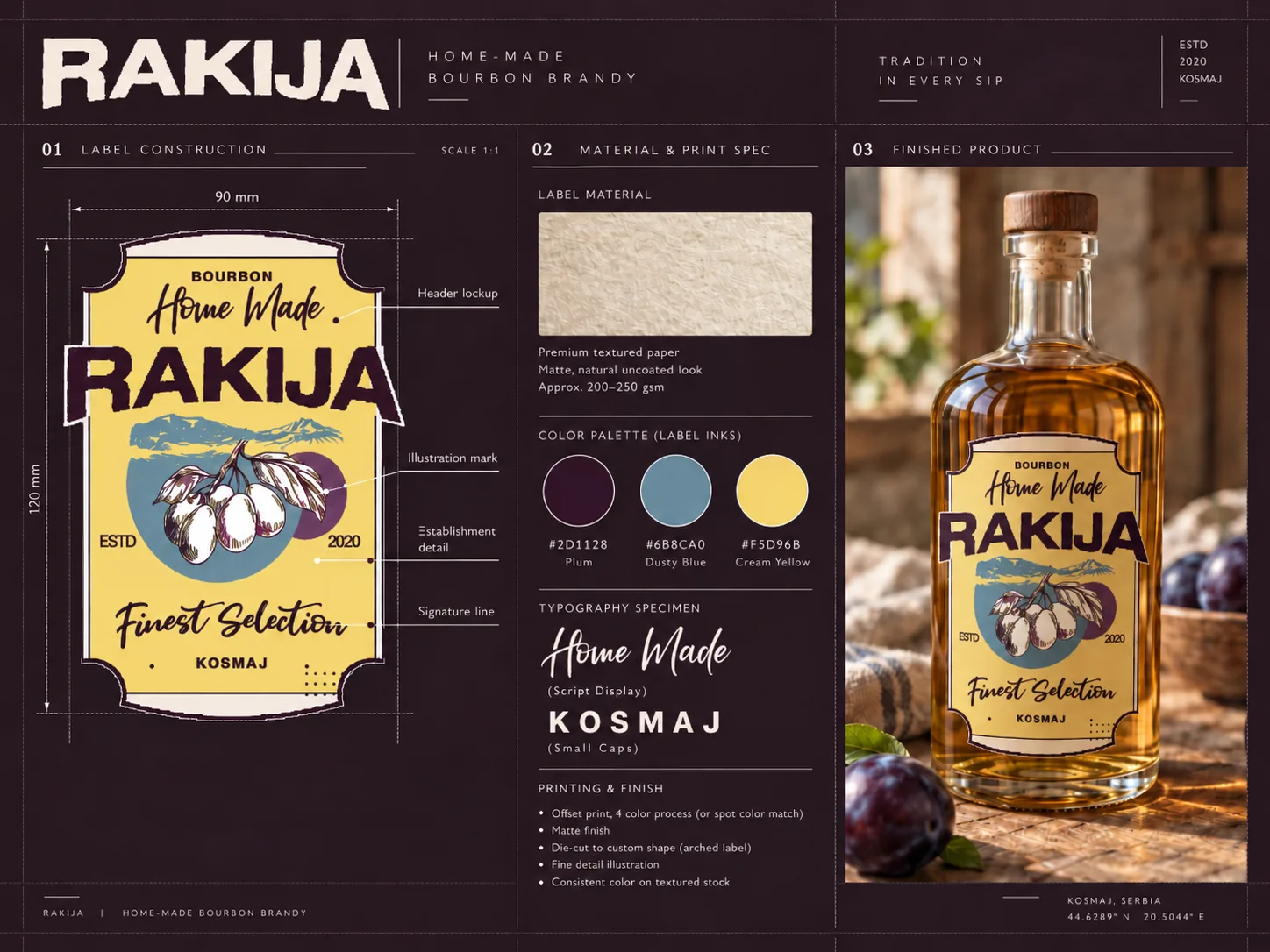 Rakija Homemade Bourbon packaging mockup