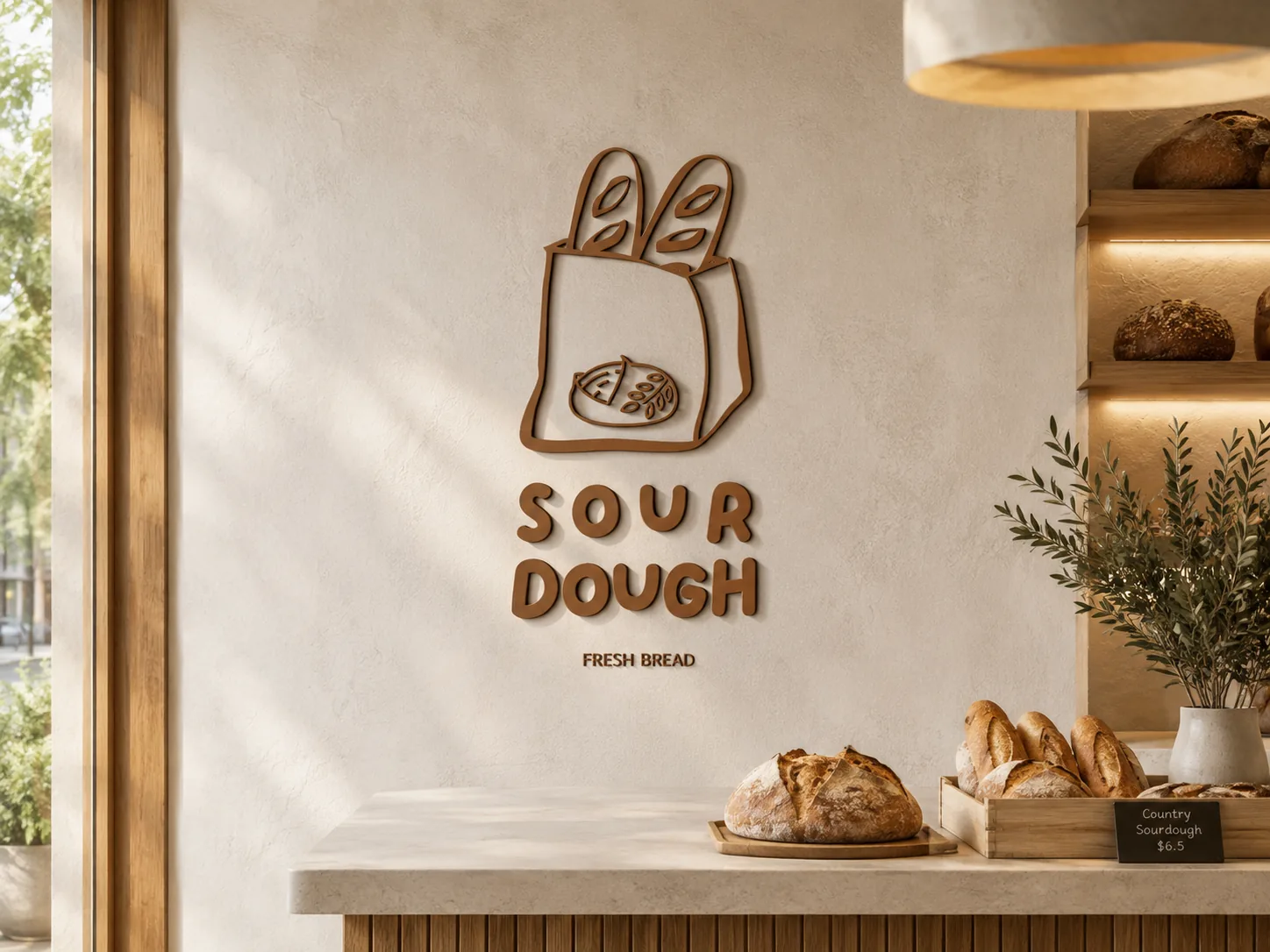Sourdough Bakery logo mockup