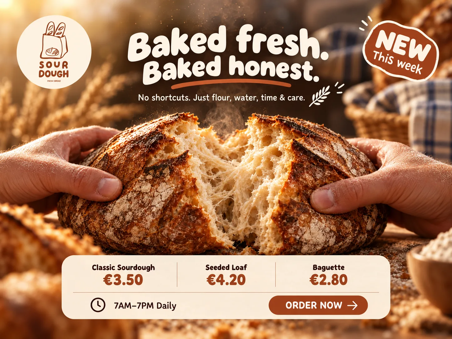 Sourdough Bakery flyer mockup