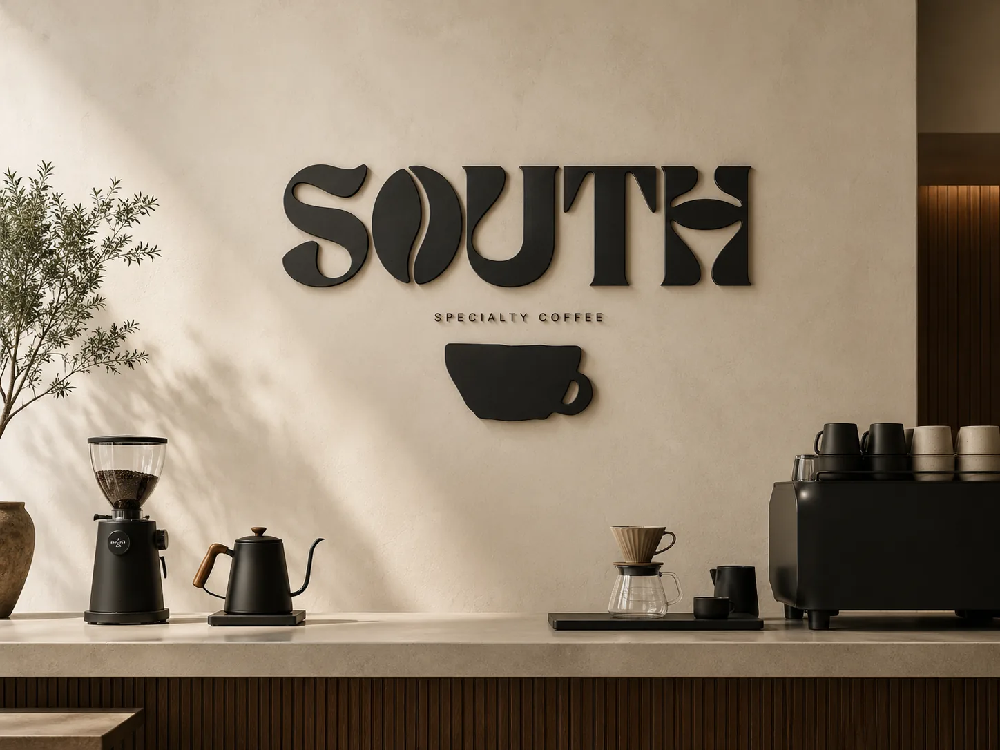 South Specialty Coffee logo mockup