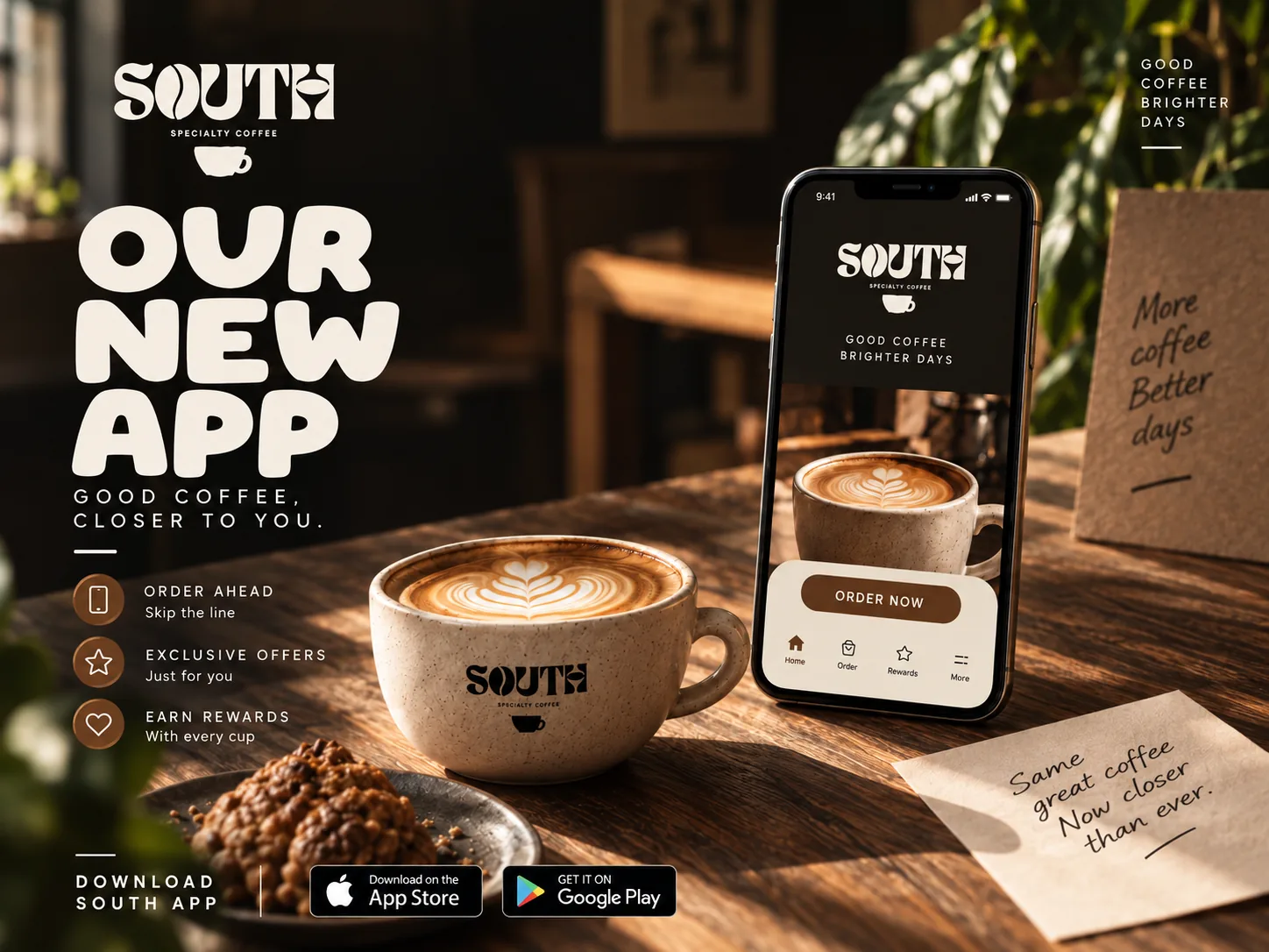 South Specialty Coffee flyer mockup