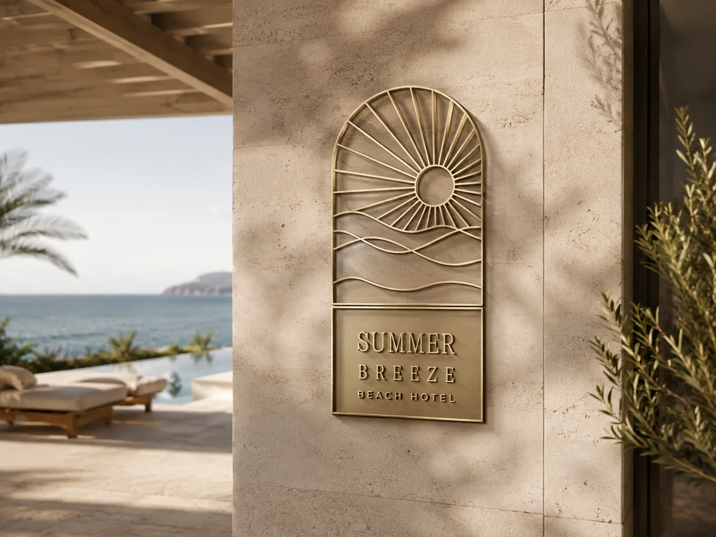 Summer Breeze Beach Hotel logo mockup